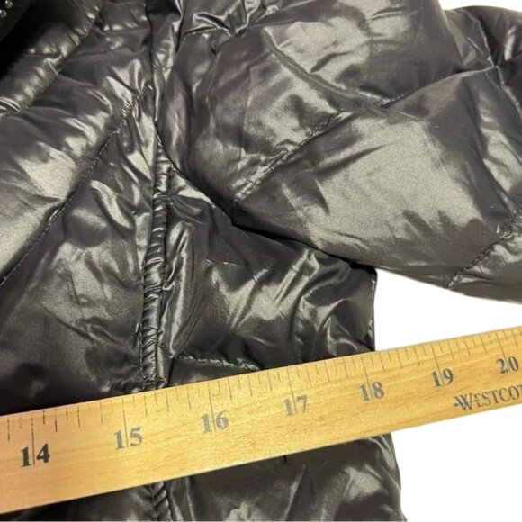Andrew Marc packable down filled long hooded puffer jacket black women's size S - Picture 5 of 6